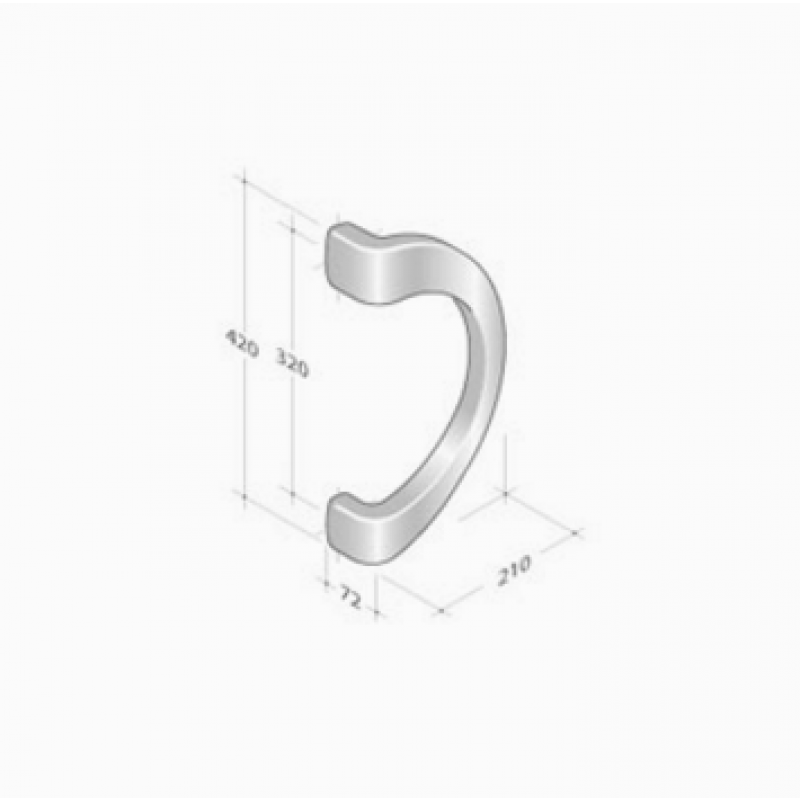 332 pba Pull handle in through coloured Polyamide