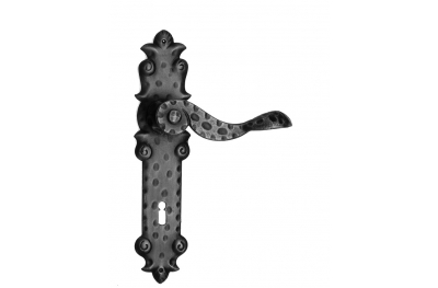 503 Galbusera Door Handle with Plate Artistic Wrought Iron