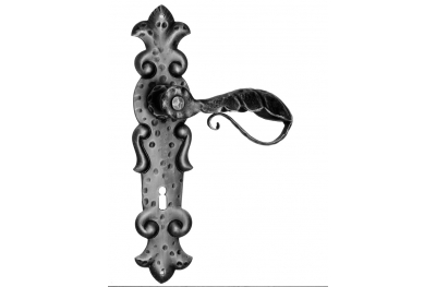 508 Galbusera Door Handle with Plate Artistic Wrought Iron