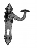 527 Galbusera Door Handle with Plate Artistic Wrought Iron