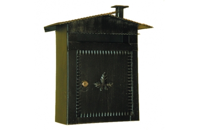 6002 Wrought Iron Roof and Fireplace Mailbox Carrying Newspapers Lorenz