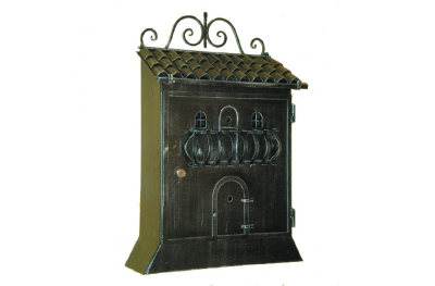 6017 Wrought Iron Home Shape Mailbox Carrying Newspapers Lorenz Ferart