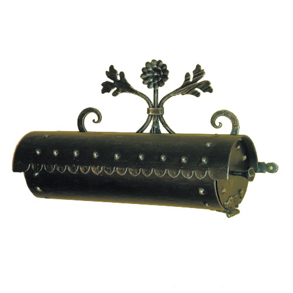 6024 Wrought Iron Cylindrical Mailbox Carrying Envelopes and Newspapers Lorenz