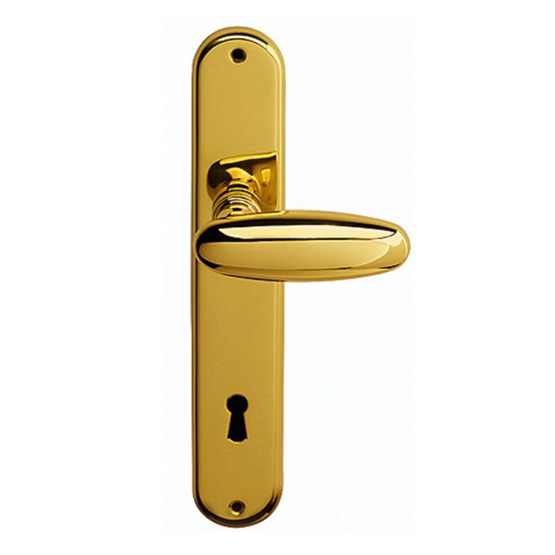 A.Z. Little Door Handle on Plate With Spring for Traditional House Made in Italy Bal Becchetti