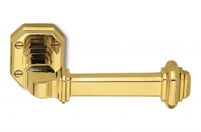 Accademia Natural Brass Door Handle on Rosette Made in Italy by Antologhia