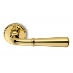 Accademia Natural Brass Door Handle on Rosette Made in Italy by Antologhia
