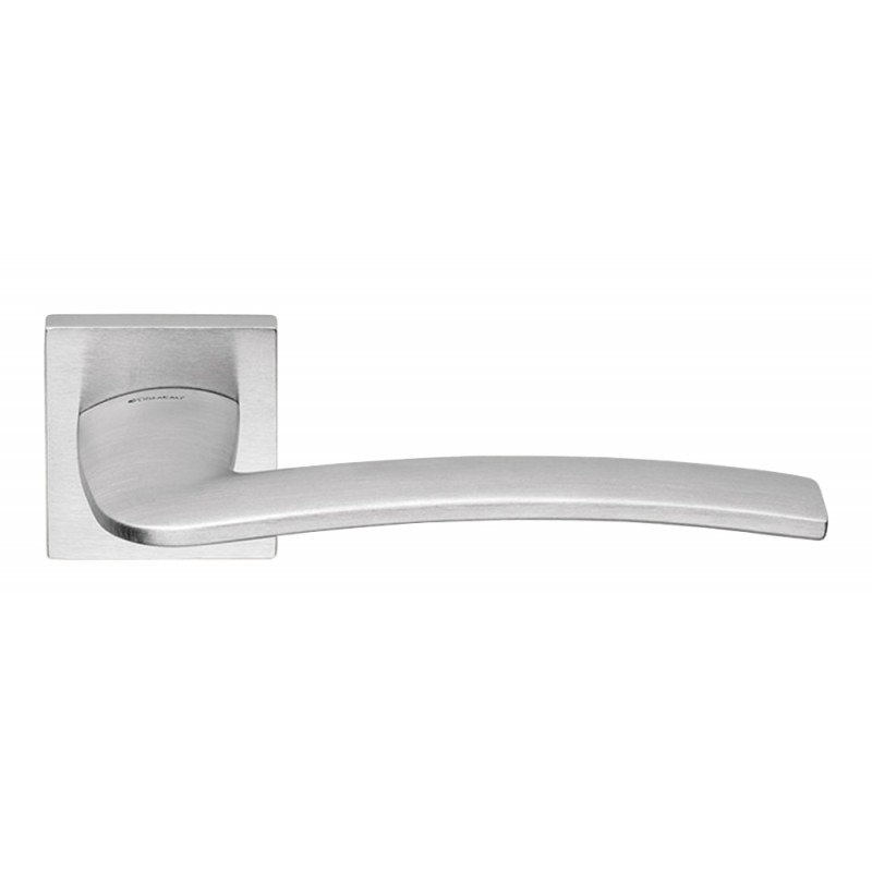 Ala Satin Chrome Door Handle With Rose of Elegant Italian Design Linea Calì