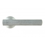 Alba Polished and Satin Chrome Door Handle on Rosette Made in Italy by Colombo Design