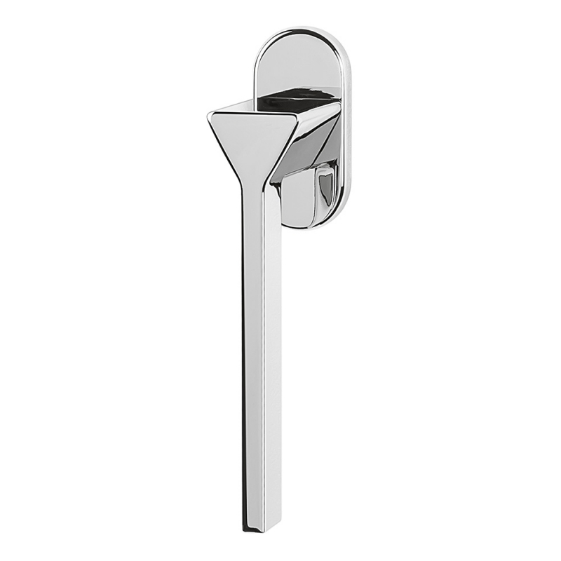 Ama Polished Chrome Door Handle on Rosette by Designer Architect Andrea Maffei for Colombo Design