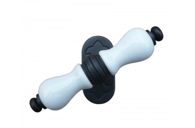 Amsterdam Galbusera Dry Keep Window Handle Porcelain and Wrought Iron