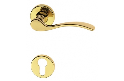 Anna Door Handle on Round Rosette Brass-made Easy Line PFS Pasini