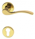 Anna Door Handle on Round Rosette Brass-made Easy Line PFS Pasini