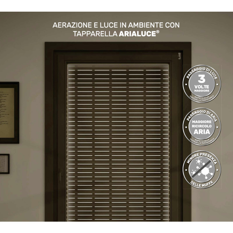 AriaLuce 50 Pinto Shutter in Medium Density Insulated Aluminum