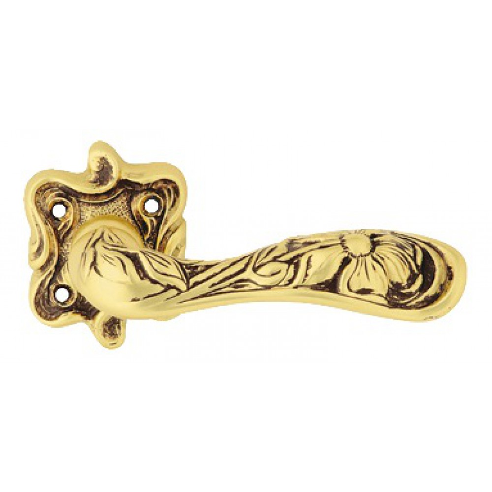 Arte French Gold Door Handle on Rosette Linea Calì Vintage