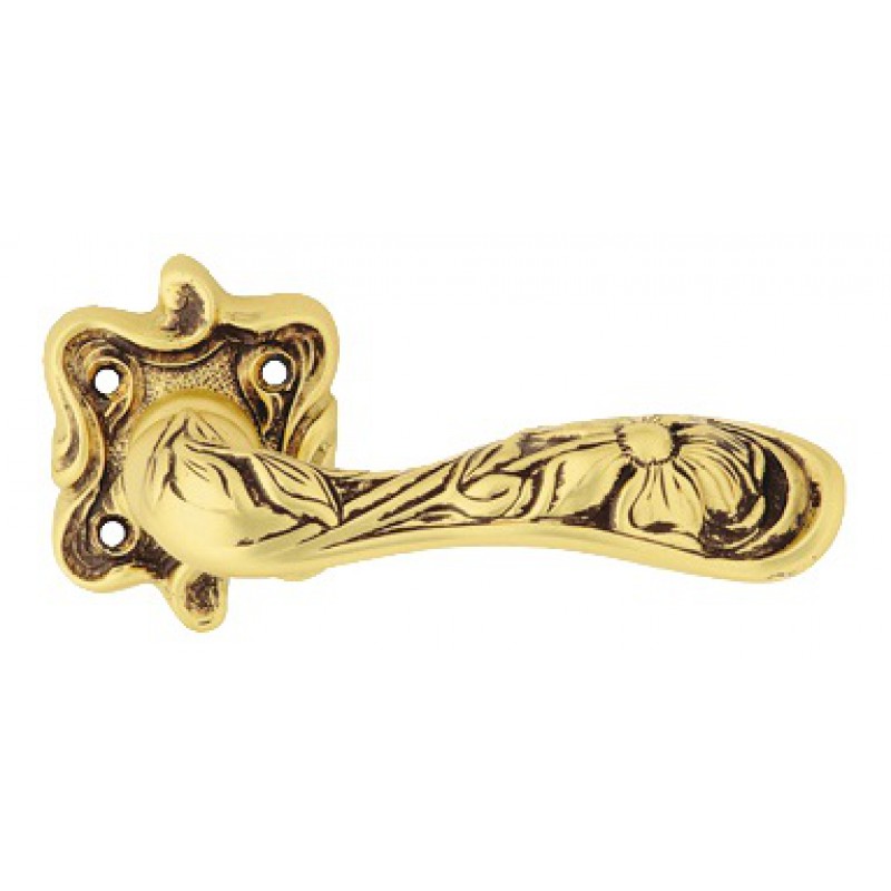 Arte French Gold Door Handle on Rosette Linea Calì Vintage