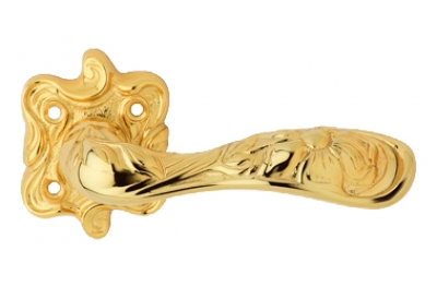 Arte Plated Gold Door Handle on Rosette Linea Calì Vintage