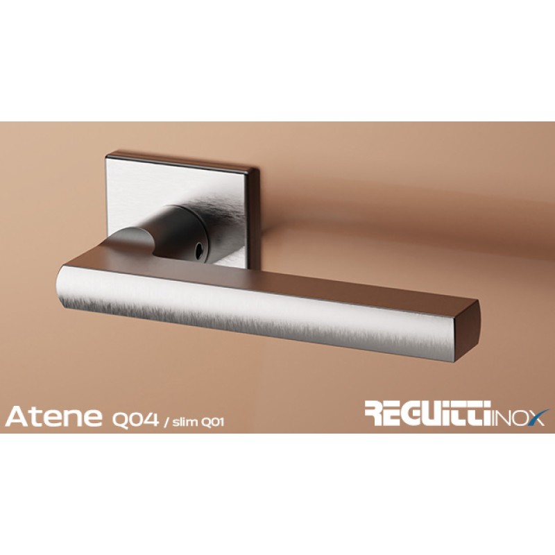 Atene Reguitti Stainless Steel Door Handle with Slim Rosette
