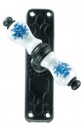 Athens Galbusera Cremone Bolt Window Handle with Plate Porcelain Wrought Iron