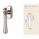 Aura Linea Calì Brass Window Handle with Choice of Finish