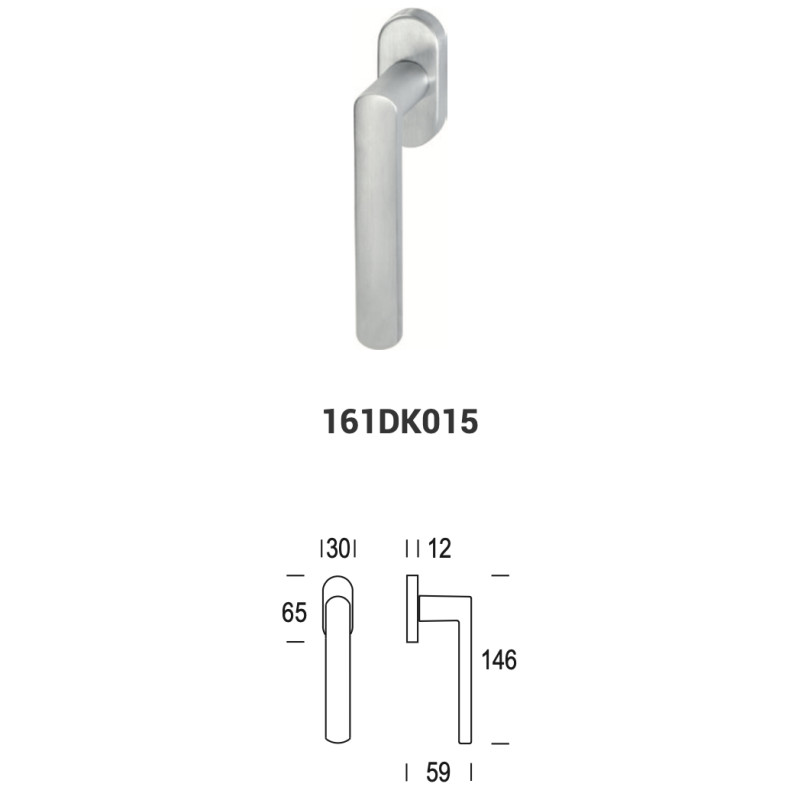 Aura Reguitti Window Handle DK Tilt and Turn with Rosette Zama