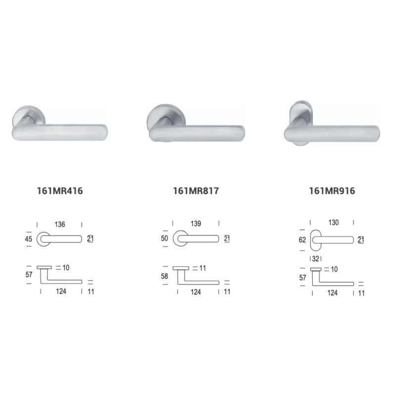 Aura Reguitti Door Handle on Round Rose Made of Zama