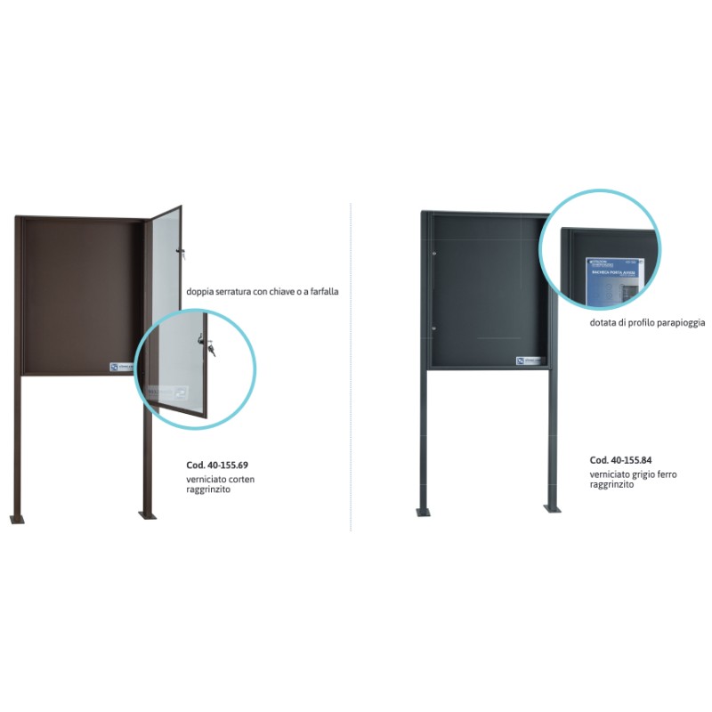 Self-supporting Notice Board with Poles SB3 Silmec