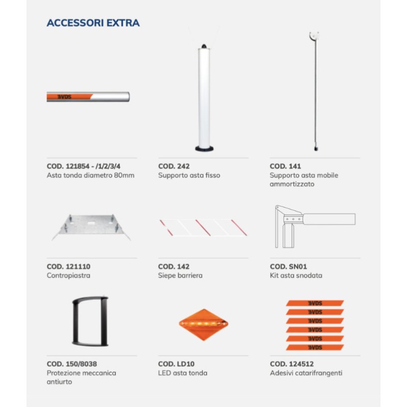 Road Barrier with Automatic Electromechanical Bar BERTA VDS