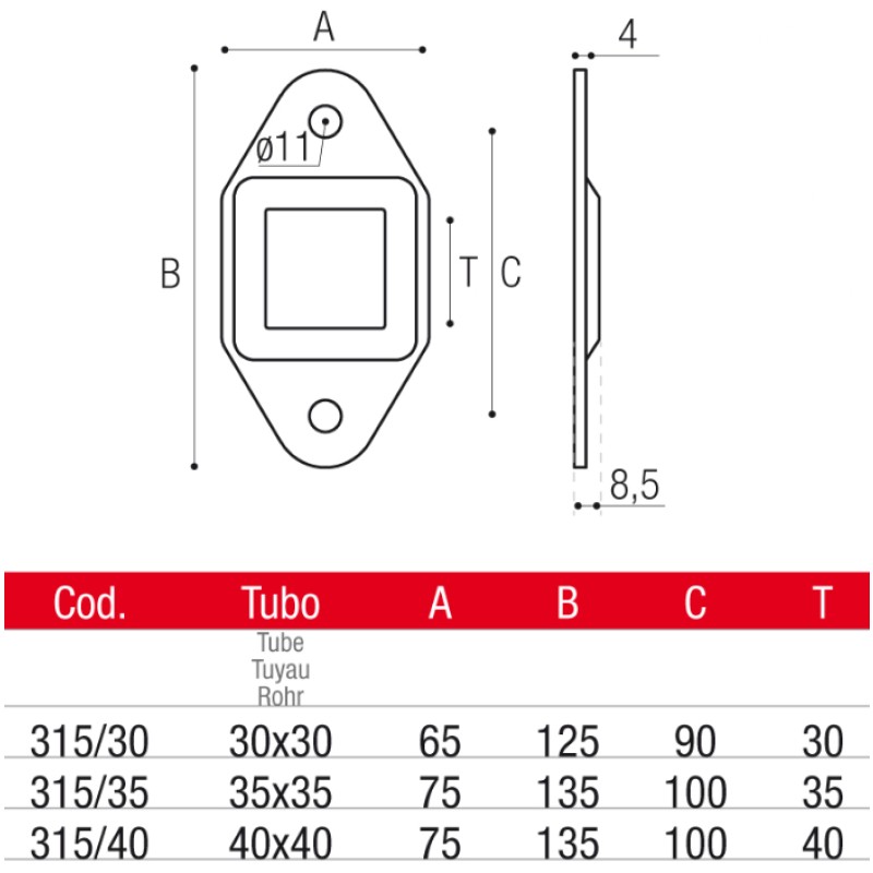 Bases for Fence Posts Adem 315