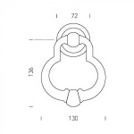 Brass Door Knocker in Vintage Style Reguitti Helios