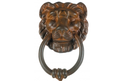 Lion Door Knocker with Ring Galbusera Wrought Iron