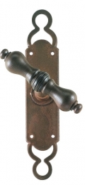 Berlin Galbusera Window Handle with Plate Wrought Iron