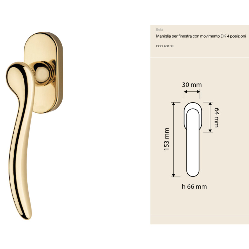 Beta Linea Calì Classic Romantic-Style Window Handle