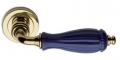Blue Godiva Classique PFS Pasini Brass Door Handle with Rose and Escutcheon