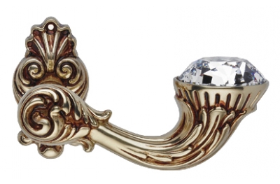 Brillant Diamond French Gold Door Handle on Rosette Linea Calì Vintage