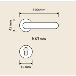 Brixia Linea Calì Classic Brass Handle for Interior Doors