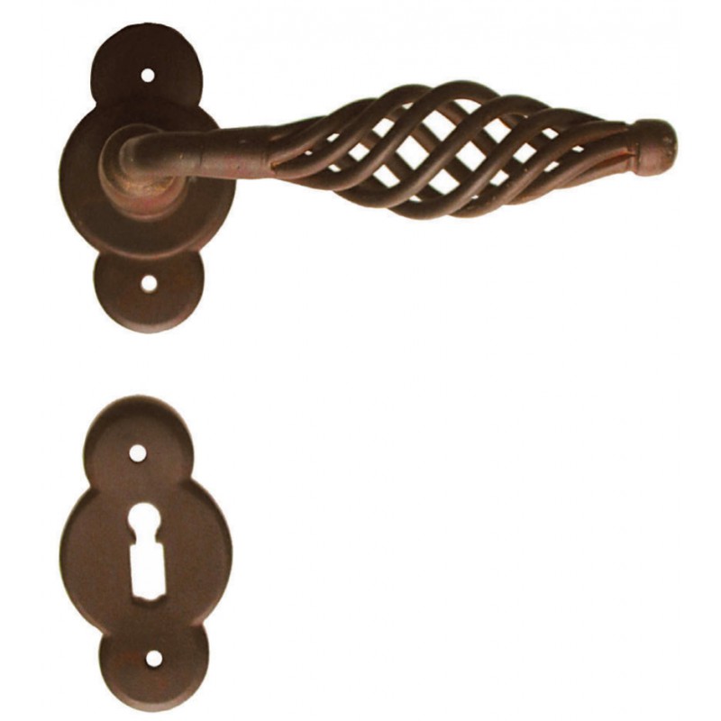 Budapest 2 Galbusera Door Handle with Rosette and Escutcheon Plate