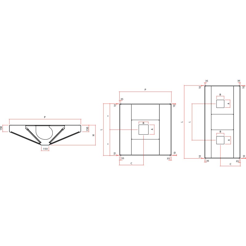 Snack Island Hood in Stainless Steel with Motor