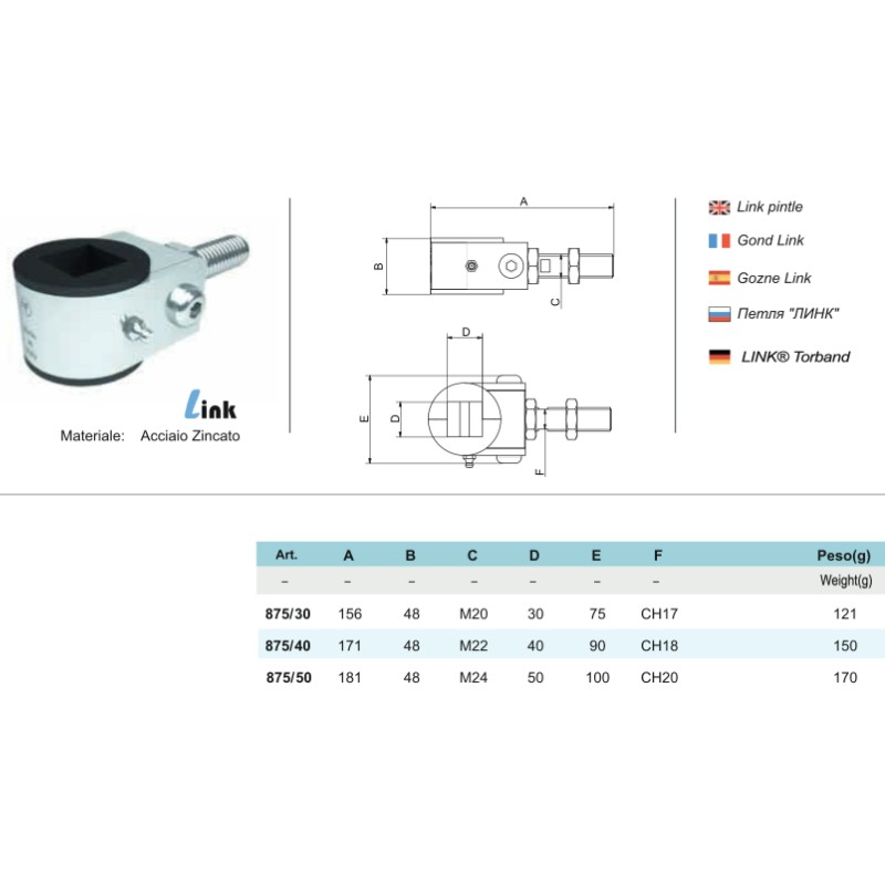 Link Pintle for Swing Gate with Quick Adjustment