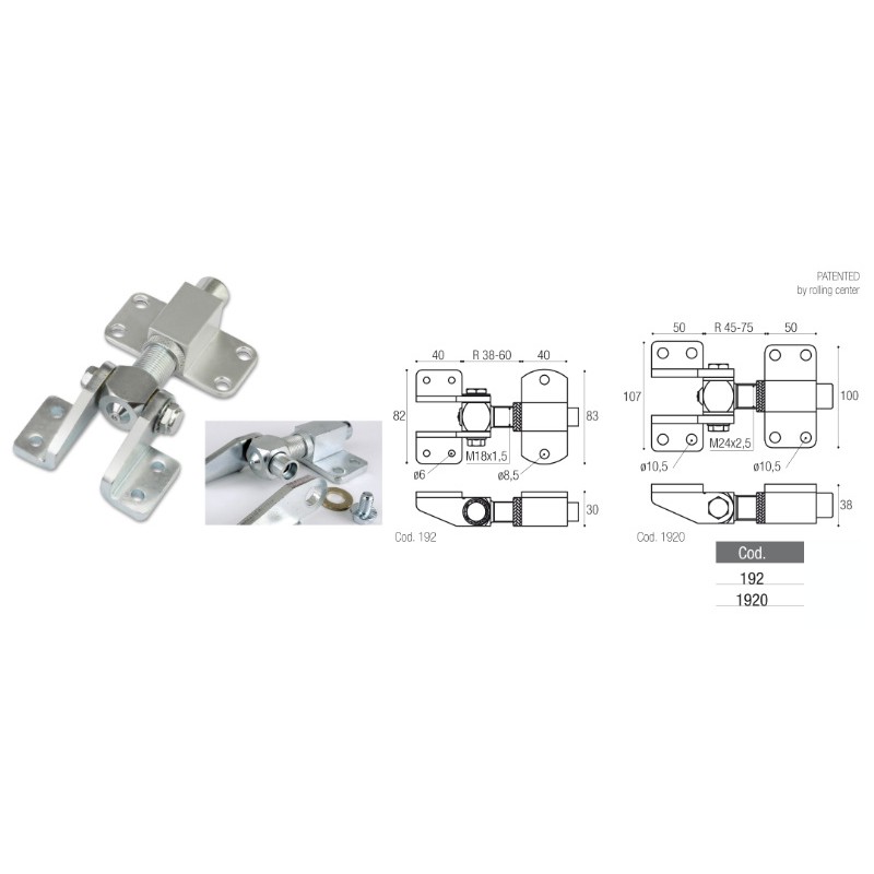 Gate Hinge for 180° Opening to Fix Adjustable