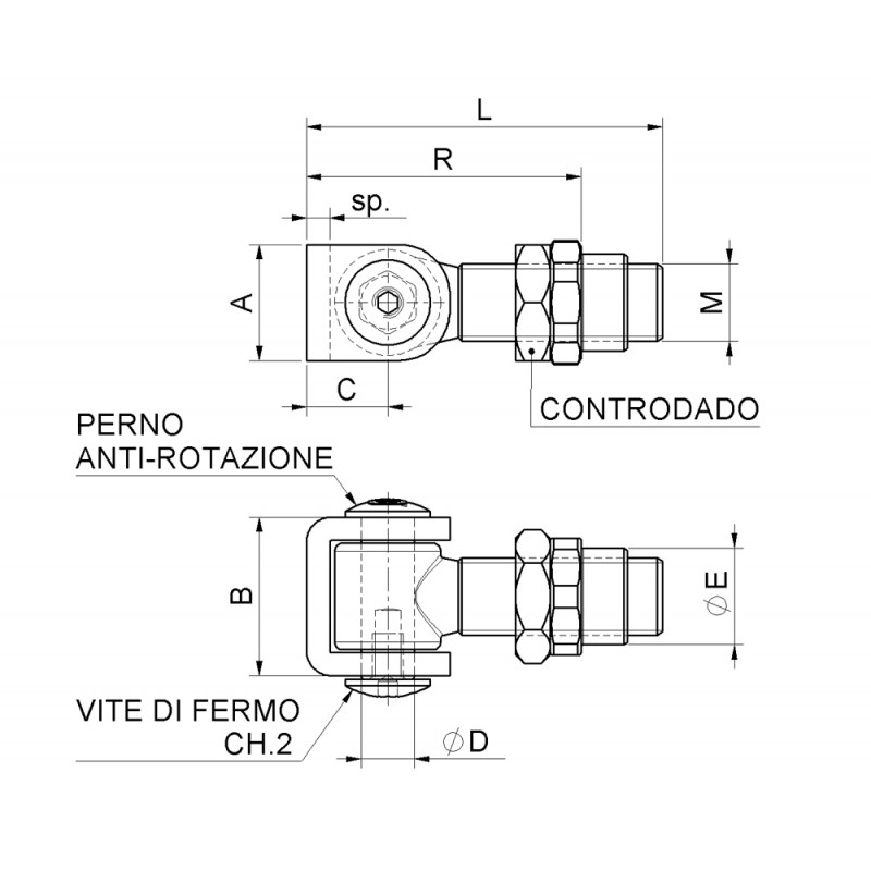 U-Bolt Hinge with Bush to Be Welded Swing Gate Combiarialdo