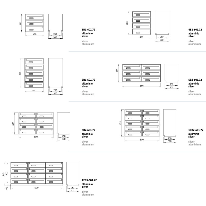 Modular Letterbox Unit for Exteriors Silmec SC6 Rear Withdrawal