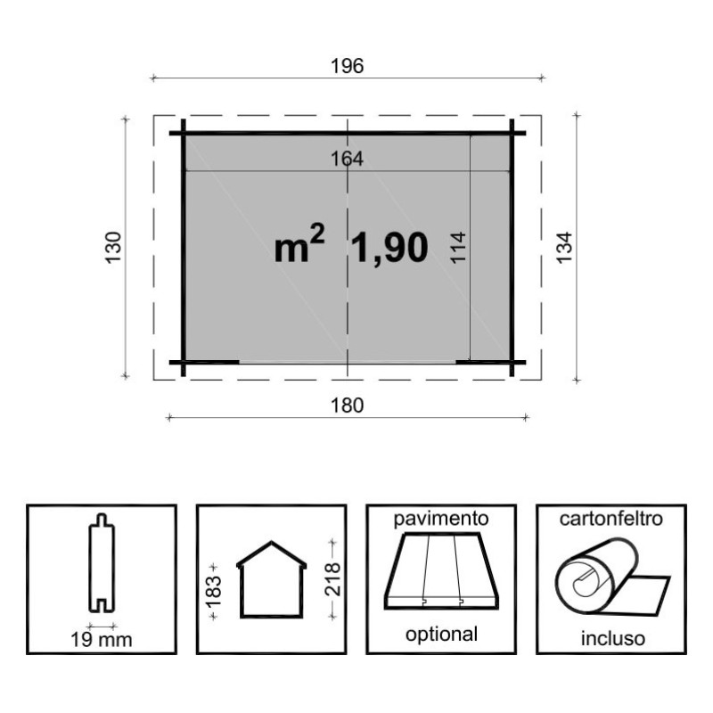 Garden Tool House 180x130 cm Giada Losa