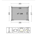 Wooden Garden Tool Shed 250x200 cm Nina Losa