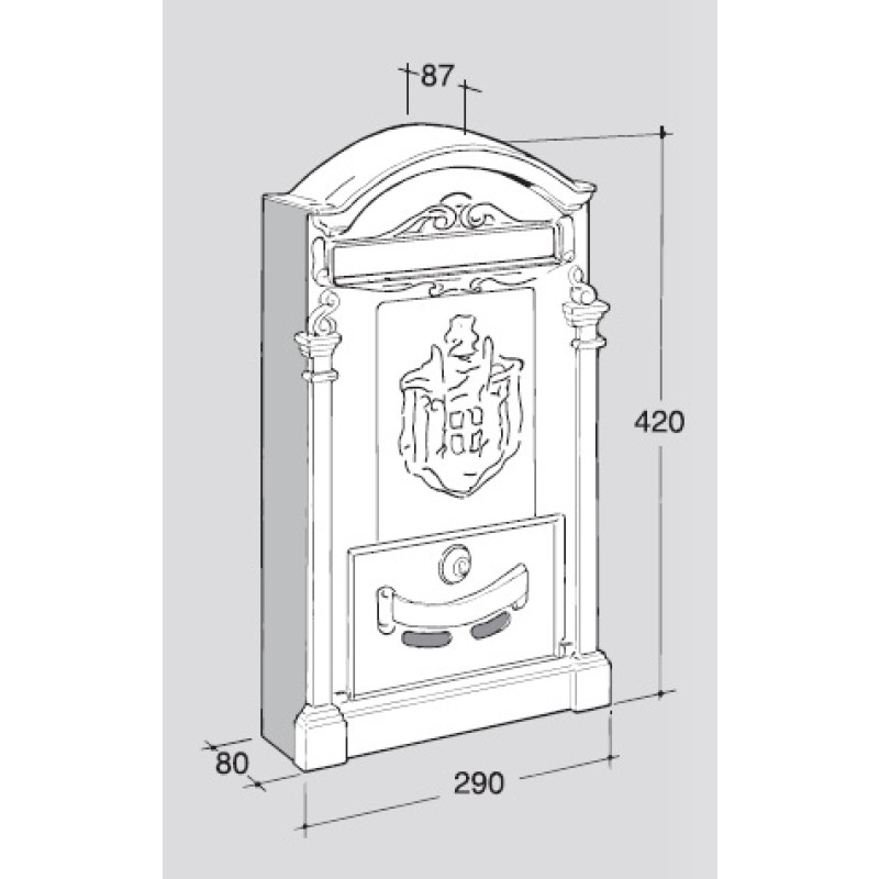 Italian Design Mailbox in Aluminum Poste Regie Silmec