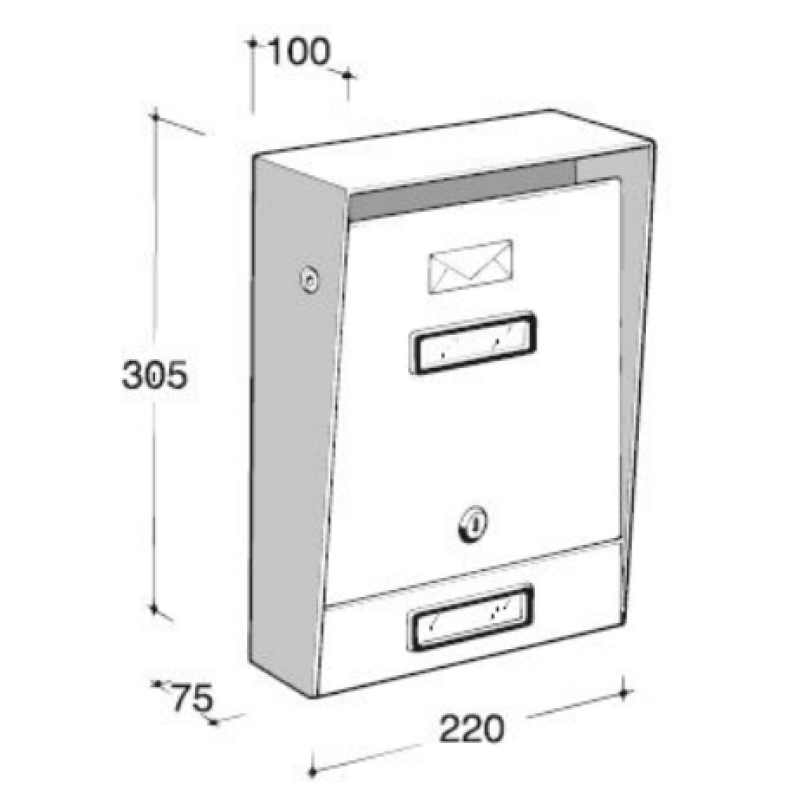 Simple and Economic Mailbox with Fixed Roof Silmec S02