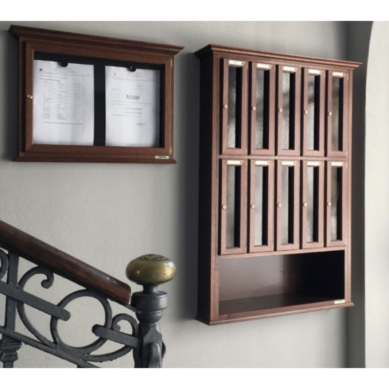 Wooden Mailbox Vertical Classic Line with Elegant Shapes