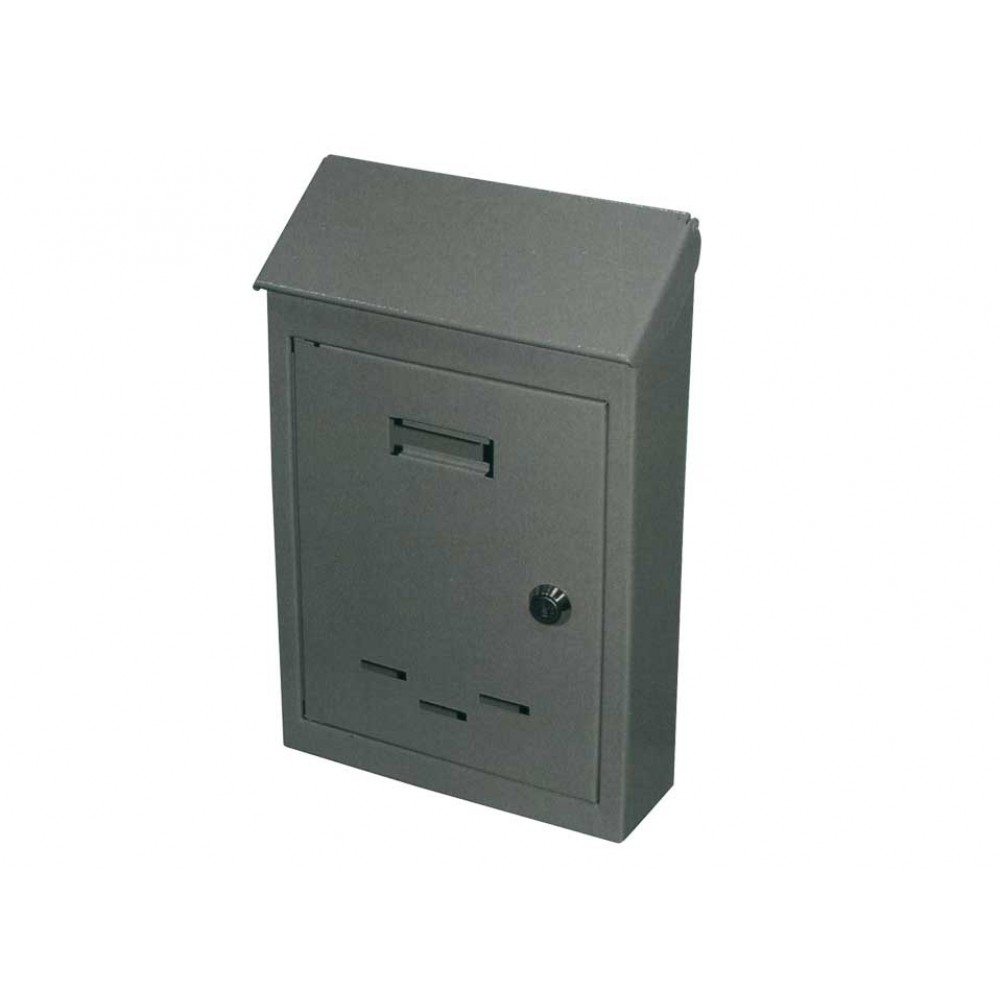 Steel Grey Painted Mail Box with Cylinder Lock One Key Small or Medium Size IBFM