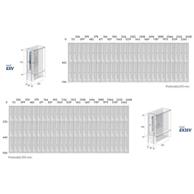 External Vertical Mailboxes for Condominiums EXV / EX35V