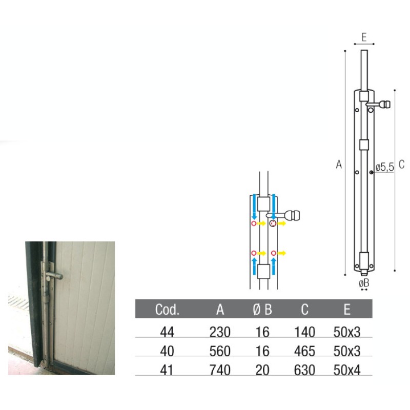 Galvanized Vertical Bolt Reversible Without Keep