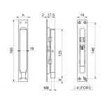 Flush Bolt with Brass Lever Block System Combiarialdo